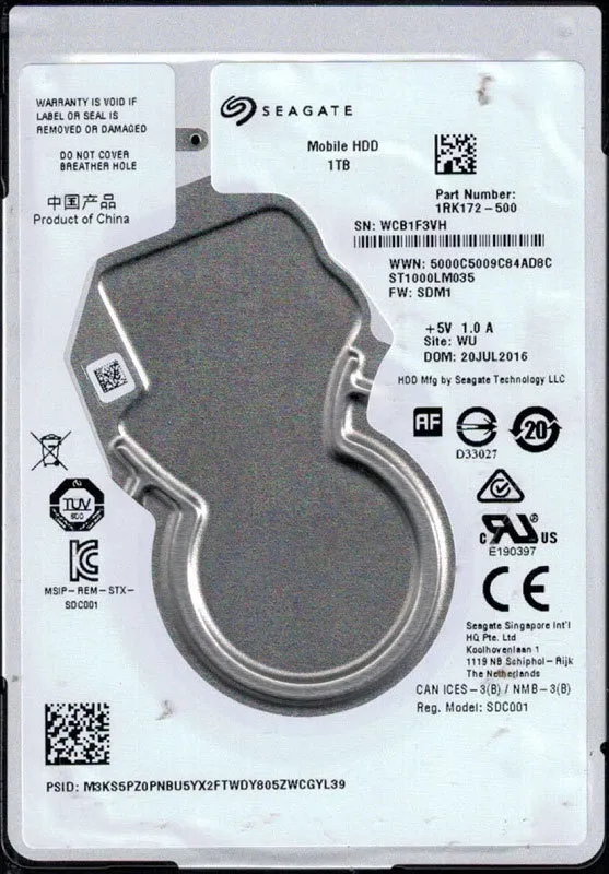 DISCO MECÁNICO HDD SEAGATE SDC001 1TB 2.5" 5400RPM USADO